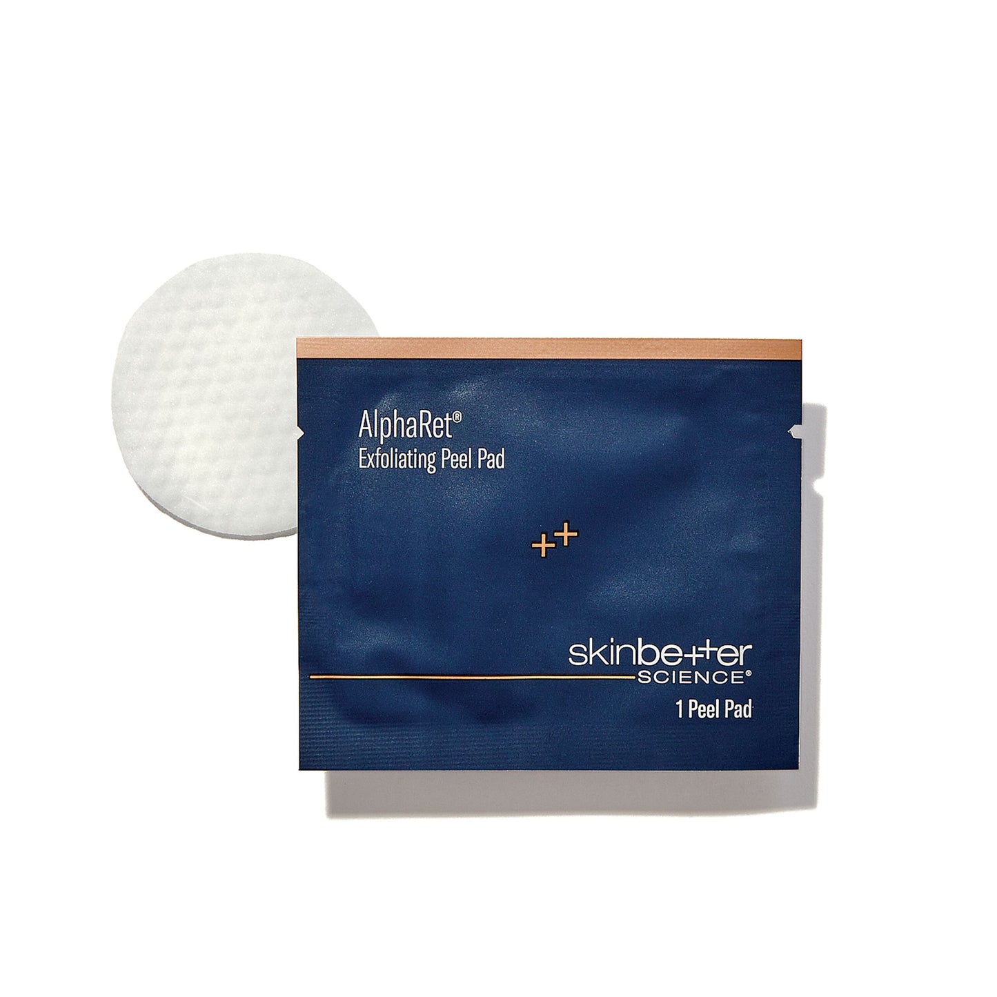 AlphaRet Exfoliating Peel Pad with packaging on a white background