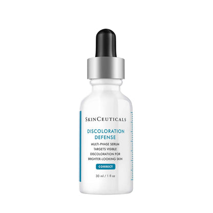 SkinCeuticals Discoloration Defense serum bottle on a white background