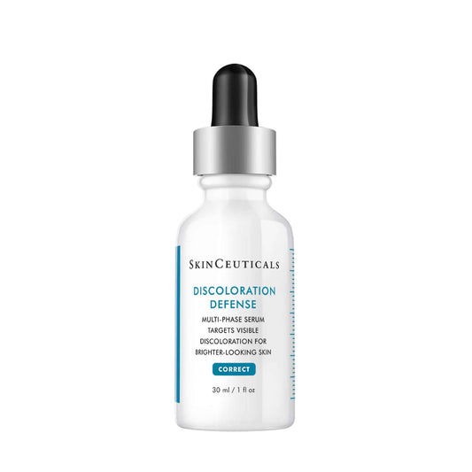 SkinCeuticals Discoloration Defense serum bottle on a white background